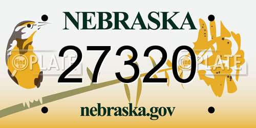 27320 Nebraska License Plate