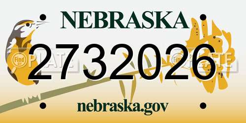 2732026 Nebraska License Plate
