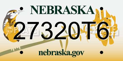 27320T6 Nebraska License Plate