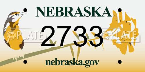 2733 Nebraska License Plate