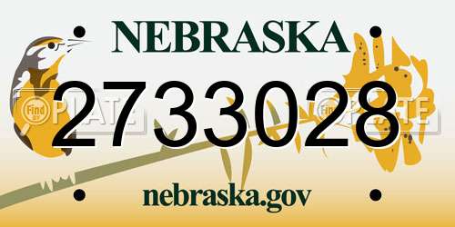 2733028 Nebraska License Plate