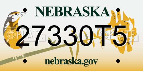 27330T5 Nebraska License Plate