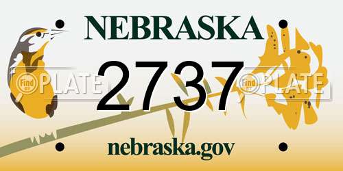2737 Nebraska License Plate