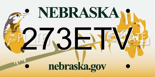 273ETV Nebraska License Plate