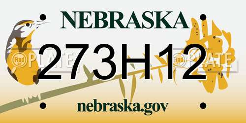 273H12 Nebraska License Plate