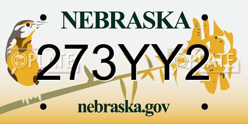 273YY2 Nebraska License Plate