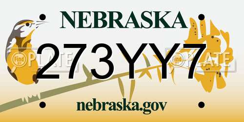 273YY7 Nebraska License Plate