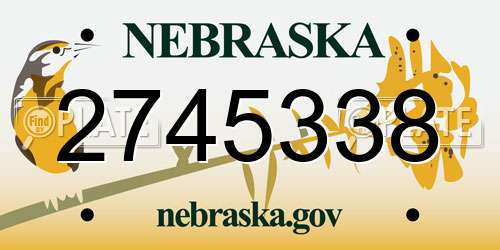 2745338 Nebraska License Plate