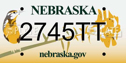 2745TT Nebraska License Plate