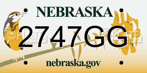 2747GG Nebraska License Plate