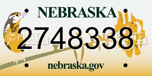 2748338 Nebraska License Plate