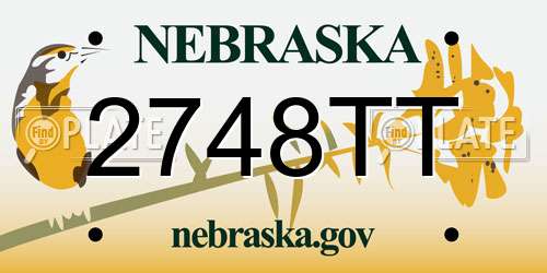 2748TT Nebraska License Plate