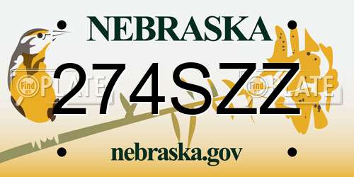 274SZZ Nebraska License Plate