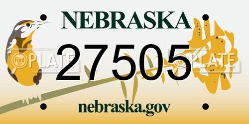 27505 Nebraska License Plate