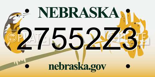 27552Z3 Nebraska License Plate