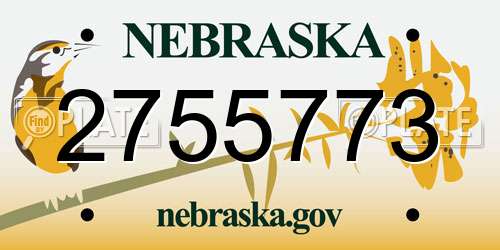 2755773 Nebraska License Plate