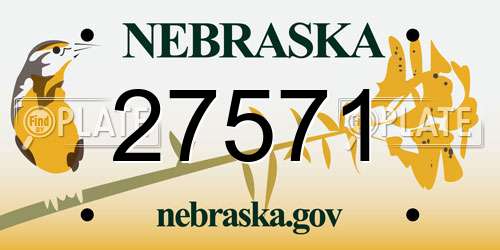 27571 Nebraska License Plate