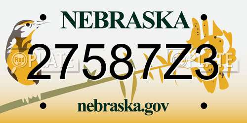 27587Z3 Nebraska License Plate