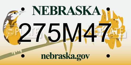 275M47 Nebraska License Plate