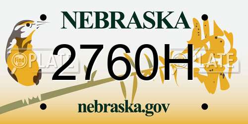 2760H Nebraska License Plate