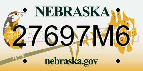 27697M6 Nebraska License Plate