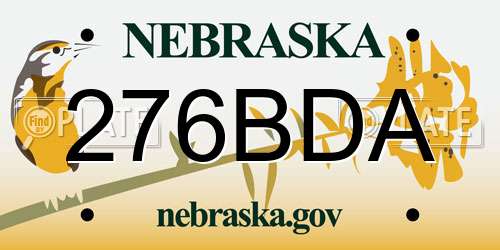 276BDA Nebraska License Plate