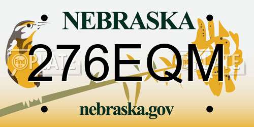 276EQM Nebraska License Plate
