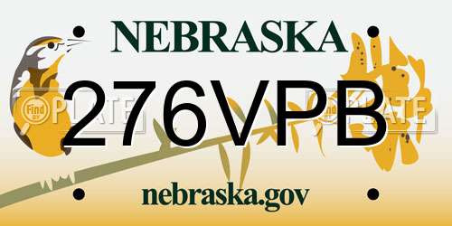 276VPB Nebraska License Plate