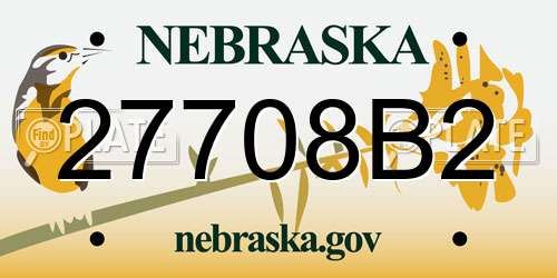 27708B2 Nebraska License Plate