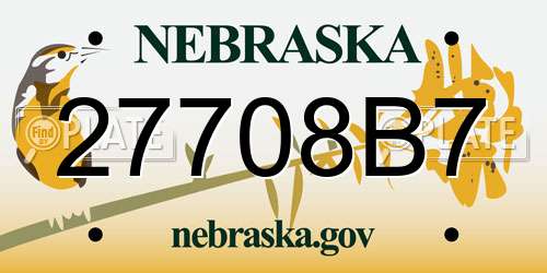 27708B7 Nebraska License Plate