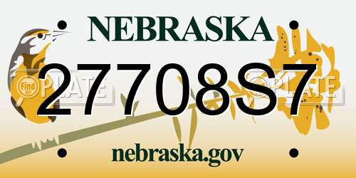 27708S7 Nebraska License Plate