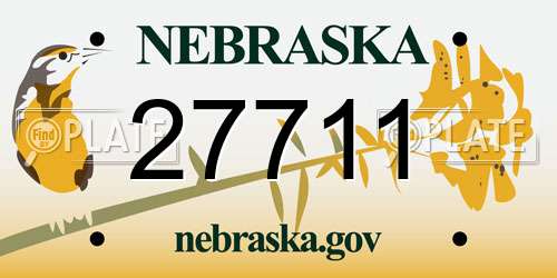 27711 Nebraska License Plate