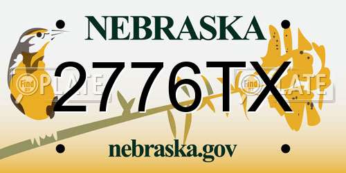 2776TX Nebraska License Plate