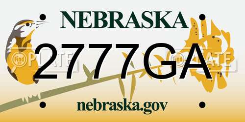 2777GA Nebraska License Plate