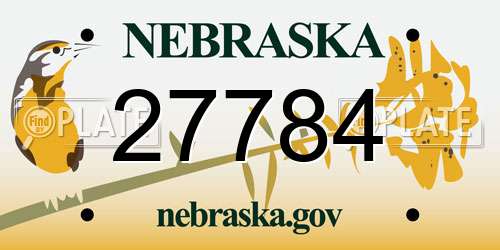 27784 Nebraska License Plate