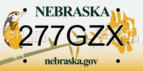 277GZX Nebraska License Plate