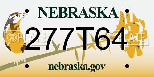 277T64 Nebraska License Plate