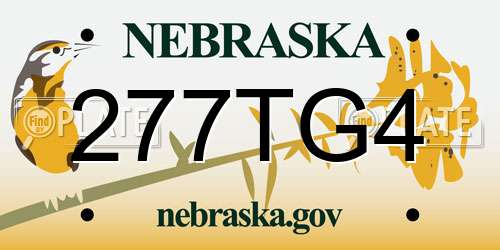 277TG4 Nebraska License Plate