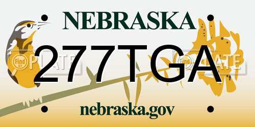277TGA Nebraska License Plate