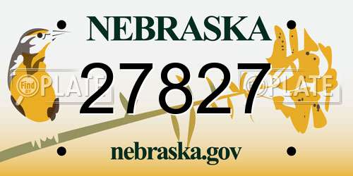 27827 Nebraska License Plate