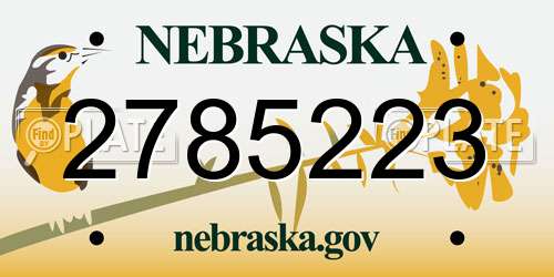 2785223 Nebraska License Plate
