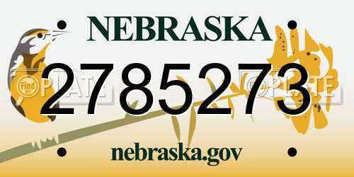 2785273 Nebraska License Plate