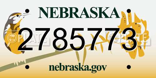 2785773 Nebraska License Plate