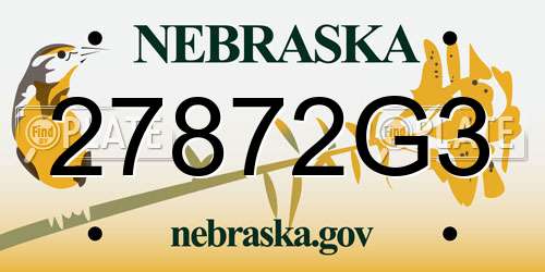 27872G3 Nebraska License Plate