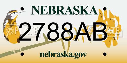 2788AB Nebraska License Plate
