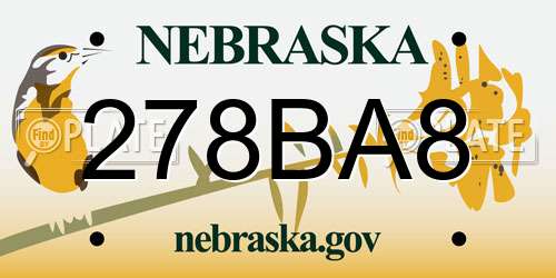 278BA8 Nebraska License Plate