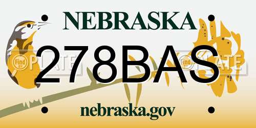 278BAS Nebraska License Plate