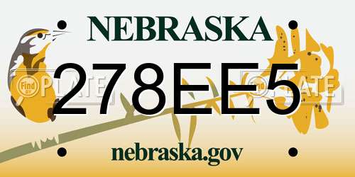 278EE5 Nebraska License Plate
