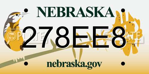 278EE8 Nebraska License Plate