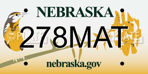 278MAT Nebraska License Plate